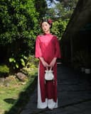 Tặng túi - Set Áo Dài Thọ Duyên Đỏ