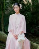 Tặng túi - Set Áo dài Vân Sa Hồng