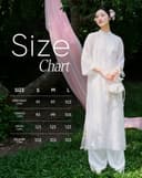 Tặng túi - Set Áo dài Vân Sa Trắng