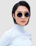 Mắt kính tròn kim loại phối nhựa