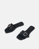 Dép mũi vuông khóa trang trí