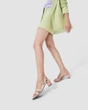 Giày Sandal Gót Vuông Quai Mặt Bất Đối Xứng