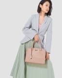 Túi xách trung dập sọc nổi