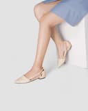 Giày Búp Bê Mũi Nhọn Cut Out Cách Điệu