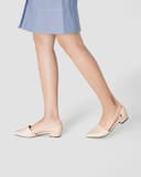 Giày Búp Bê Mũi Nhọn Cut Out Cách Điệu