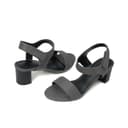Giày Sandal Gót Vuông Quai Xé Dán