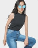 Mắt kính mắt mèo kim loại hai cầu