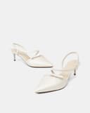 Giày Cao Gót Slingback Phối Nơ Trang Trí