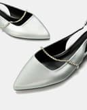 Giày Búp Bê Slingback Phối Dây Khóa Trang Trí