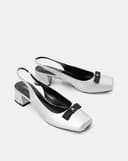 Giày Cao Gót Slingback Mũi Vuông