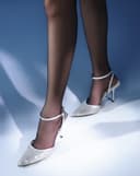 Giày Cao Gót Phối Liệu Sequin