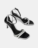 Giày Sandal Sandal Cao Gót Quai Đính Đá