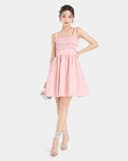 Đầm caro 2 dây smocking