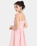 Đầm caro 2 dây smocking