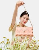 Túi Xách Nhỏ 2 Ngăn Lượn Sóng In Hoa Nhí