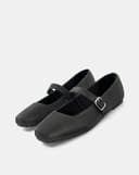 Giày Búp Bê Phối Chất Liệu Vân