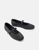 Giày Búp Bê Phối Chất Liệu Vân