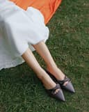 Giày Búp Bê Mules Quai Xoắn