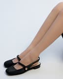 Giày Búp Bê Slingback Mũi Tròn