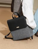 Balo Nắp Gập Phối 2 Chất Liệu