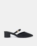 Giày Mules Phối Khóa Logo Cách Điệu