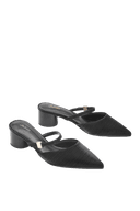 Giày Cao Gót Sục Gót Trụ Thấp Phối Quai Ngang