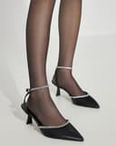 Giày Cao Gót Phối Dây Đá Nhỏ