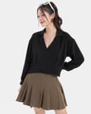 Áo sơmi croptop dài tay