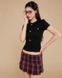 Áo thun tay phồng phối nút kiểu