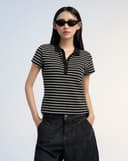 Áo thun polo sọc ngang