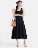 Đầm midi sát nách rã ben