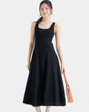 Đầm midi sát nách rã ben