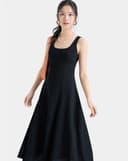 Đầm midi sát nách rã ben