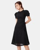 Đầm lửng tay phồng rút dây