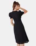 Đầm lửng tay phồng rút dây