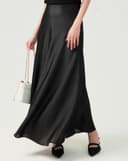 Chân váy A midi lưng liền