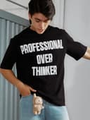 Áo thununisex Newzy Wonder oversized 100% cotton in Professional Overthinking NZATH005