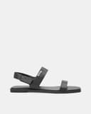 Giày Sandal Đế Bệt Quai Ngang Phối Khóa Trang Trí