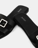 Giày Sandal Phối Quai Buckle Đính Đá