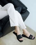 Giày Sandal Phối Quai Buckle Đính Đá