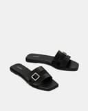 Giày Sandal Phối Quai Buckle Đính Đá