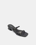 Giày Sandal Hai Quai Ngang Đính Buckle