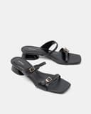 Giày Sandal Hai Quai Ngang Đính Buckle