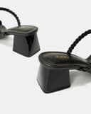 Giày Sandal Gót Vuông Quai Thắt