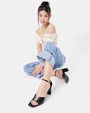 Giày Sandal Bệt Phối Khoá Trang Trí