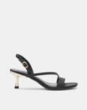 Giày Sandal Gót Trụ Quai Ngang Phối Quai Xéo