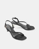 Giày Sandal Gót Trụ Quai Ngang Phối Quai Xéo