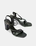 Giày Sandal Gót Cao Phối Quai Xoắn