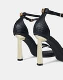 Giày Sandal Gót Thanh Phối Khoá Jn