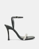 Giày Sandal Gót Thanh Phối Dây Kim Tuyến